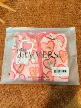 In My Jammers Pink Heart Puppy Zipper Romper 0-3 Months NWT